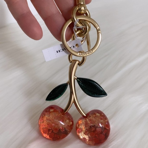 New Coach Signature Cherry Bag Charm - Picture 3 of 4